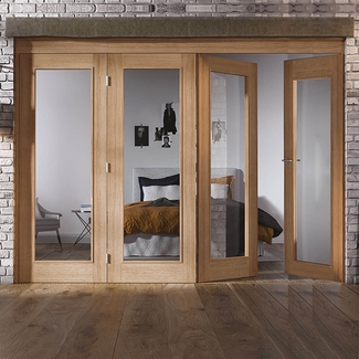 LPD Roomfold Unfinished Oak Internal Door Frame Set 3+1