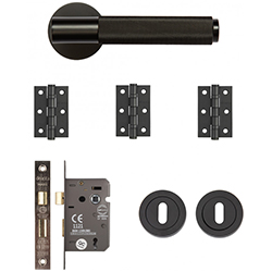 Deanta Sparta Mortice Door Handle Pack - Matt Black