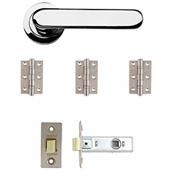 Deanta Parga Latch Door Handle Pack - Polished Chrome