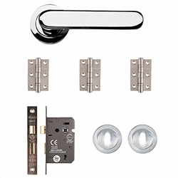 Deanta Parga Mortice Door Handle Pack - Polished Chrome