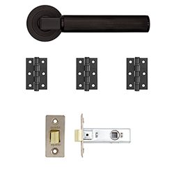 Deanta Delphi Latch Door Handle Pack - Matt Black