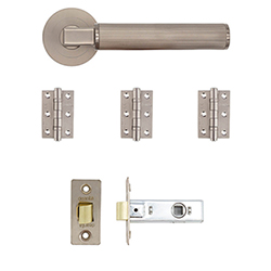 Deanta Delphi Latch Door Handle Pack - Satin Nickel