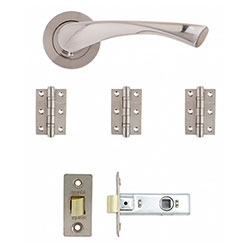 Deanta Fortuna Latch Door Handle Pack - Satin Finish