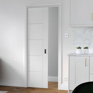 LPD Flusso Pre-Finished Single Pocket Door Kit For Door Size 1981 x 838mm