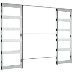 Deanta Double Pocket Door Kit 125mm - White Frame And Satin-Chrome Hardware