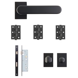 Deanta Juno Urban Bathroom Door Handle Pack - Matt Black