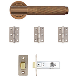 Deanta Sparta Latch Door Handle Pack - Dark Rose Gold