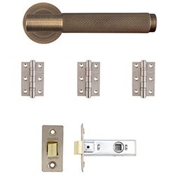 Deanta Sparta Latch Door Handle Pack - Matt Antique Brass