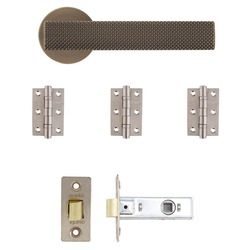Deanta Olympia Latch Door Handle Pack - Matt Antique Brass