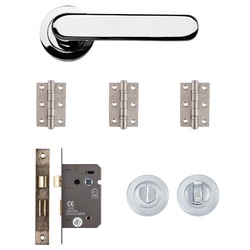 Deanta Parga Bathroom Door Handle Pack - Polished Chrome