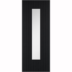 LPD Sydney Laminate Internal Door with 11 Panel and 1 Clear Glazed Light - Prefinished Black