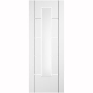 LPD Ladder Pre-Finished White Laminate 5-Panels 1-Light Internal Glazed Door