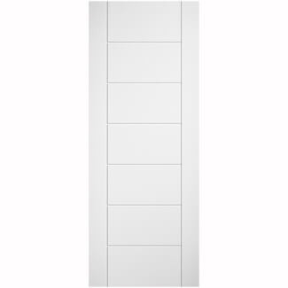 LPD Linear Pre-Finished White Laminate 7-Panels Internal Door