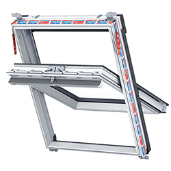 Keylite Manual Centre Pivot Roof Window - Triple Glazed - Polar White PVC