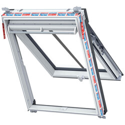 Keylite Manual Conservation Top Hung Roof Window - Triple Glazed - Polar White PVC