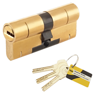 Yale Superior Polished Brass Euro Profile Double Cylinder With Keys