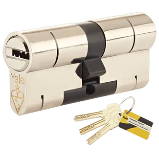 Yale Superior Bright Nickel Euro Profile Double Cylinder With Keys