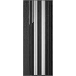 LPD Melbourne Flutted Internal Door with Clear Glazed Light - Prefinished Ash Grey