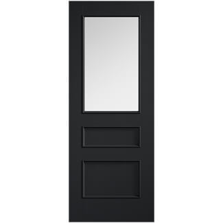 LPD Toledo Pre-Finished Charcoal Black 2-Panels 1-Lite Internal Glazed Door