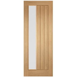 LPD Mexicano Internal Offset Door with 3 Panel and 1 Frosted Glazed Light - Prefinished Oak