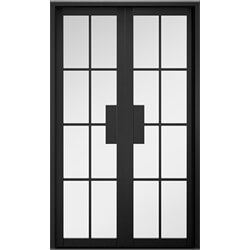 LPD Malvern W4 Internal Room Divider Door Set with 16-Light - Prefinished Black