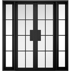 LPD Malvern W6 Internal Room Divider Door Set with 24 Light - Prefinished Black
