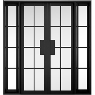 LPD Malvern W6 Pre-Finished Black 24-Lites Room Divider Door Set