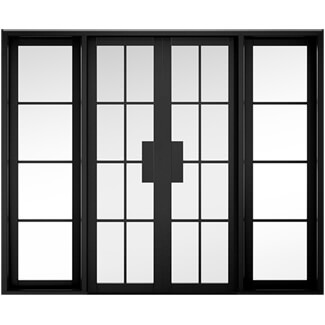 LPD Malvern W8 Pre-Finished Black 24-Lites Room Divider Door Set