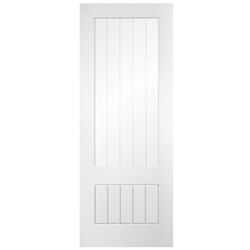 LPD Melbourne Internal Door with 5 Panel and 1 Clear Glazed Light - White Primed