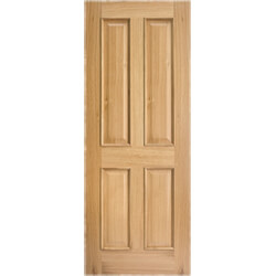 LPD Regency RM2S Internal Fire Door with 4 Panel - Unfinished Oak