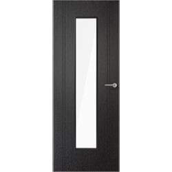 LPD Monaco Laminate Internal Door with 1 Clear Glazed Light - Prefinished Black