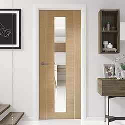 XL Joinery Forli Internal Door with 1 Clear Glazed Light - Prefinished Oak