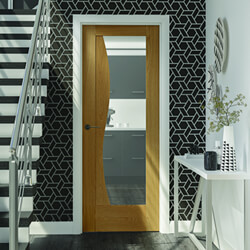 XL Joinery Emilia Internal Door with 1 Panel and 1 Clear Glazed Light - Unfinished Oak