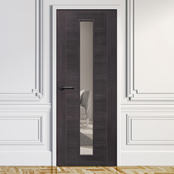 XL Joinery Forli Laminate Internal Door with 1 Clear Glazed Light - Umber Grey