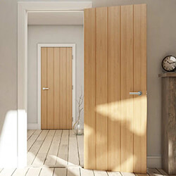 Deanta Galway Internal Fire Door with 5 Panel - Unfinished Oak