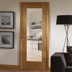 XL Joinery Pattern 10 Internal Door with 1 Clear Glazed Light - Prefinished Oak