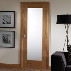 XL Joinery Pattern 10 Internal Door with 1 Obscure Glazed Light - Unfinished Oak