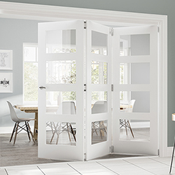 Deanta Coventry Internal Door with 4 Clear Glazed Light - White Primed
