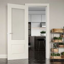 Deanta Madison Internal Door with 1 Panel and 1 Clear Glazed Light - White Primed