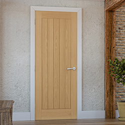 Deanta Ely Internal Fire Door with 5 Panel - Prefinished Oak