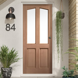 XL Joinery Richmond External Door with 2 Panel and 2 Unglazed Light - Unfinished Hardwood