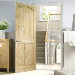 XL Joinery Rio Un-Finished Clear Pine 4-Panels Internal Door