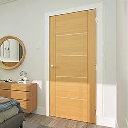 Deanta Valencia Internal Fire Door with 5 Panel - Prefinished Oak