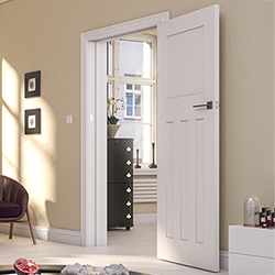 Deanta Cambridge Internal Fire Door with 4 Panel - White Primed