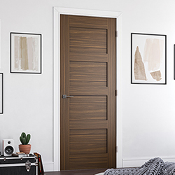 Deanta Coventry Internal Fire Door with 4 Panel - Prefinished Walnut