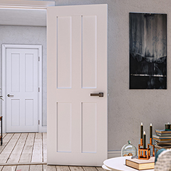 Deanta Eton Internal Fire Door with 4 Panel - White Primed