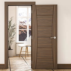 Deanta Pamplona Internal Fire Door with 6 Panel - Prefinished Walnut