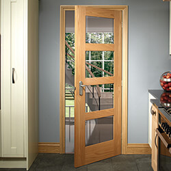 XL Joinery Severo Internal Door with 4 Clear Glazed Light - Prefinished Oak