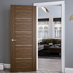 Deanta Valencia Internal Door with 5 Panel - Prefinished Walnut
