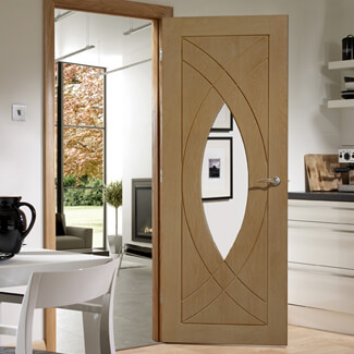 XL Joinery Treviso Un-Finished Oak 1-Panel 1-Lite Internal Glazed Door